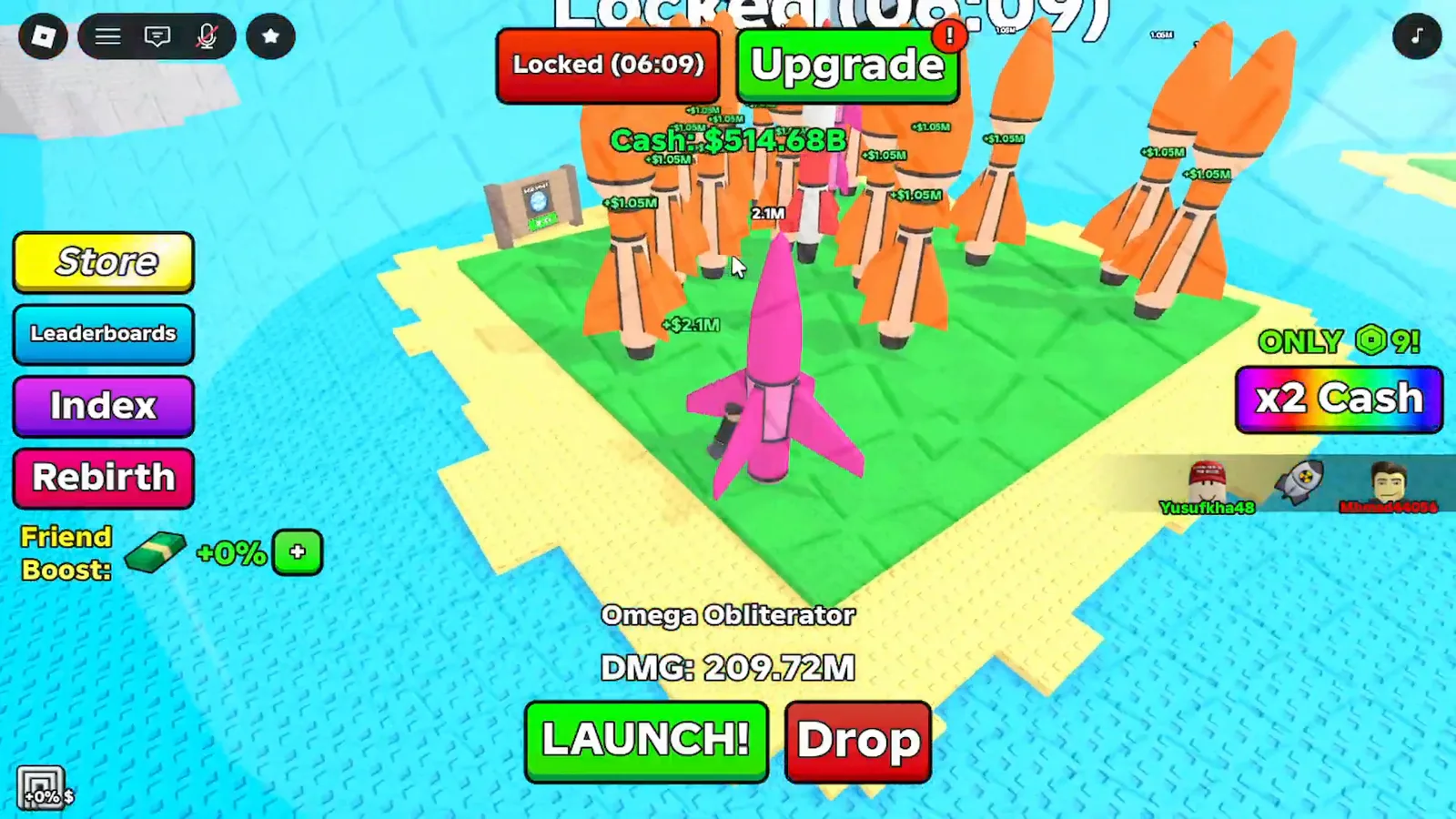 Plot inicial do Merge a Nuke mostrando duas bombas de tier baixo idênticas lado a lado no grid de merge com o prompt verde de merge pronto para combiná-las.