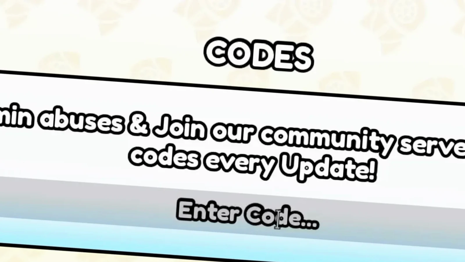 Merge a Nuke Codes panel zoomed in with an empty Enter Code box under the community-server codes note.