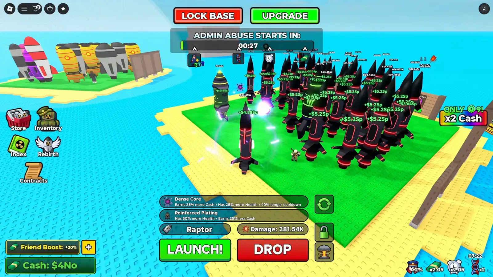 The Dense Core mutation tooltip in Merge a Nuke listing 25 percent more Cash, 25 percent more Health, and a 40 percent longer cooldown. The Dense Core mutation tooltip in Merge a Nuke listing 25 percent more Cash, 25 percent more Health, and a 40 percent longer cooldown.